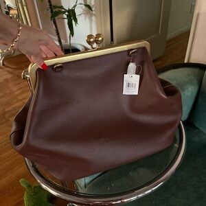 Coach Brown Leather Kisslock Bag
